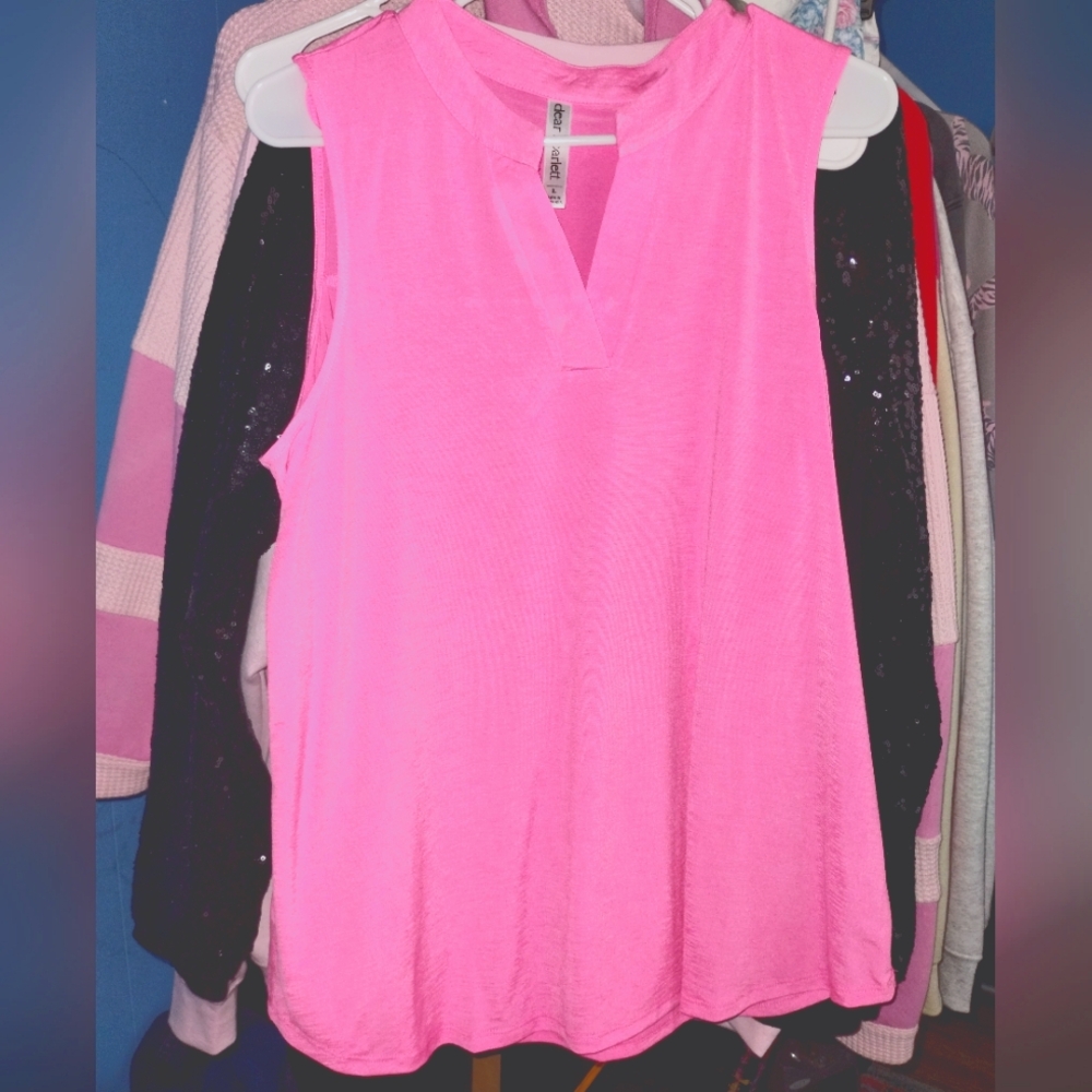 Neon Pink Sleeveless Top NWOT - Picture 4 of 6